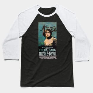 Theda Bara - She-Devil Baseball T-Shirt